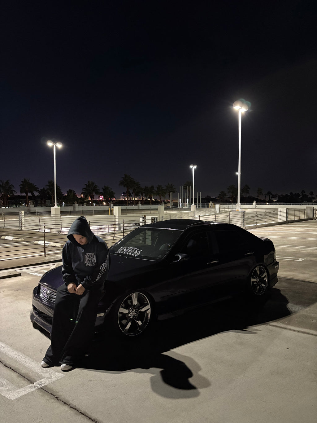 PINSTRIPE DISTRESS HOODIE