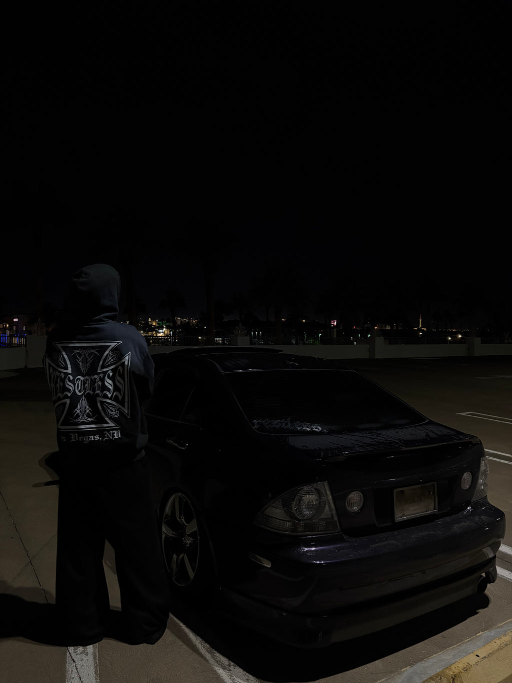 PINSTRIPE DISTRESS HOODIE