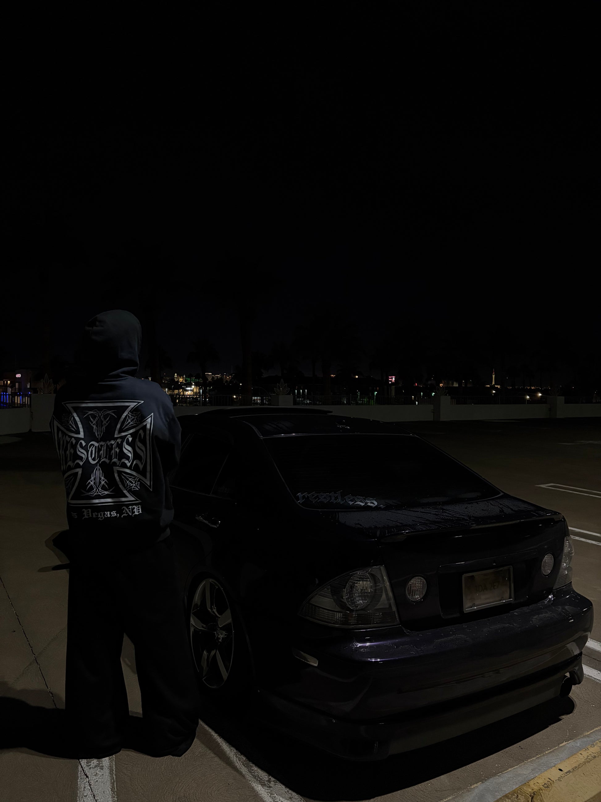 PINSTRIPE DISTRESS HOODIE