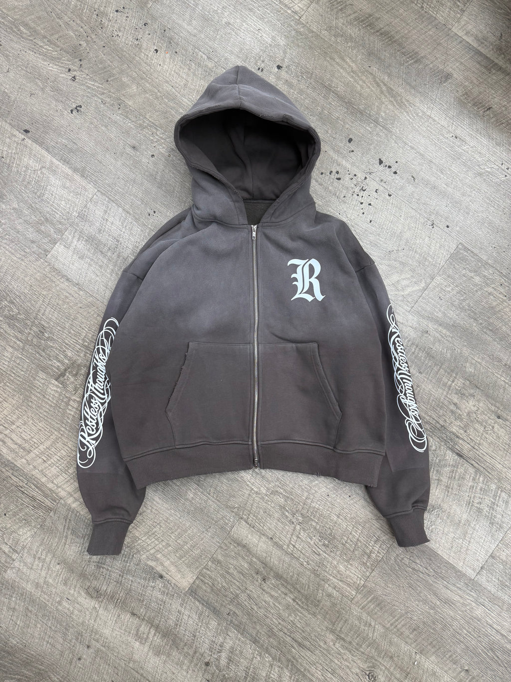 WASHED SCRIPT ZIP UP