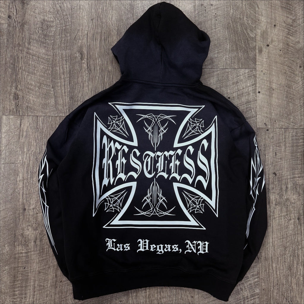 PINSTRIPE DISTRESS HOODIE