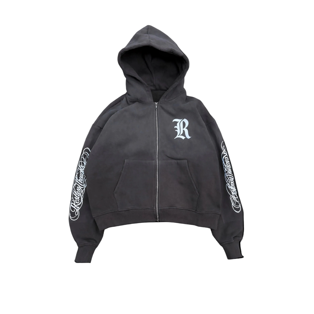 WASHED SCRIPT ZIP UP